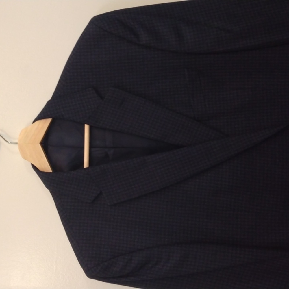 Loro Piana - Cremieux Collection Navy Mini Check Wool Sport Jacket 46R